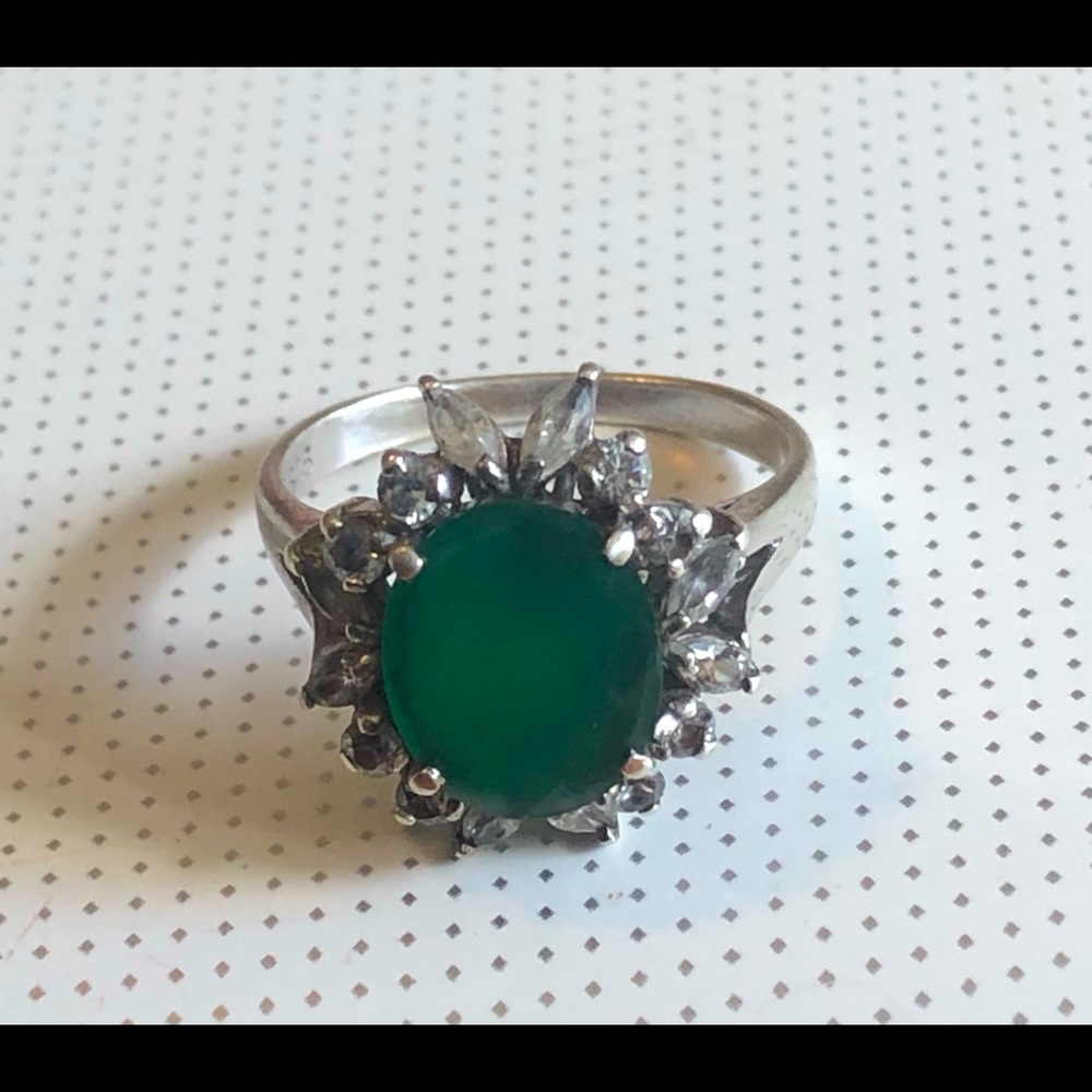 925 Sterling Silver and Unknown Green Stone